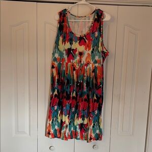 Colorful Sleeveless Dress Size 3XL NWOT